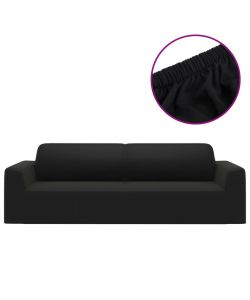 Fodera Elasticizzata per Divano 3 Posti Jersey Poliestere Nero