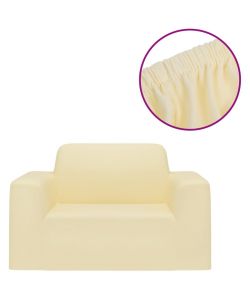 Fodera Elasticizzata per Divano in Jersey di Poliestere Crema