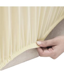 Fodera Elasticizzata Divano 2 Posti in Jersey Poliestere Crema