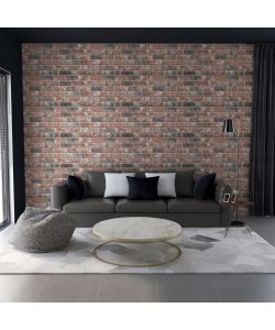 Pannelli Murali 3D con Mattoni Marrone Scuro e Grigio 10 pz EPS