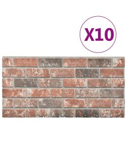 Pannelli Murali 3D con Mattoni Marrone Scuro e Grigio 10 pz EPS