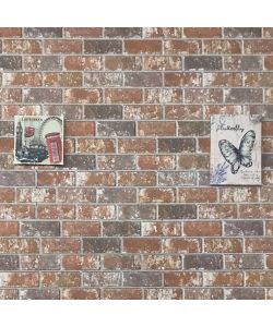 Pannelli Murali 3D con Mattoni Marrone Scuro e Grigio 10 pz EPS