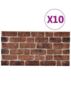 Pannelli Murali 3D con Mattoni Marrone Scuro 10 pz in EPS