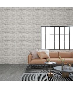 Pannelli Murali 3D con Design Mattoni Grigio Chiaro 10 pz EPS 332924