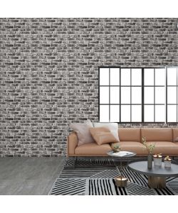 Pannelli Murali 3D con Design a Mattoni Grigio Scuro 10 pz EPS 332925