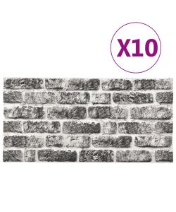 Pannelli Murali 3D con Design a Mattoni Grigio Scuro 10 pz EPS 332925