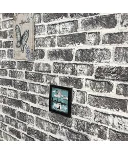 Pannelli Murali 3D con Design a Mattoni Grigio Scuro 10 pz EPS 332925