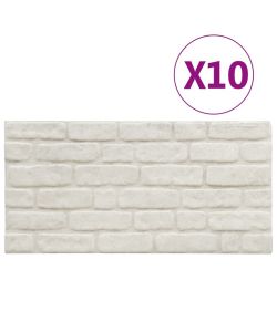 Pannelli Murali 3D con Design a Mattoni Bianchi 10 pz EPS