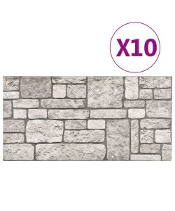Pannelli Murali 3D con Design a Mattoni Grigio 10 pz EPS