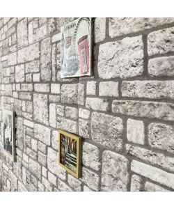 Pannelli Murali 3D con Design a Mattoni Grigio 10 pz EPS