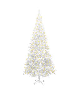 Albero di Natale Artificiale con Luci a LED 240 cm Bianco