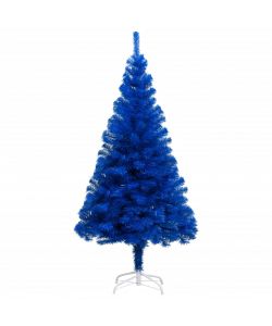 Albero di Natale Artificiale con LED e Supporto Blu 240 cm PVC
