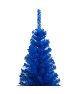 Albero di Natale Artificiale con LED e Supporto Blu 240 cm PVC