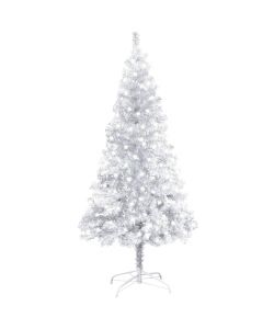 Albero di Natale con LED e Supporto Argento 120 cm PET