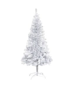Albero di Natale con LED e Supporto Argento 120 cm PET