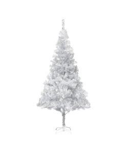 Albero di Natale con LED e Supporto Argento 210 cm PET