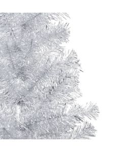 Albero di Natale con LED e Supporto Argento 210 cm PET