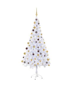 Set Albero Natale Artificiale con LED e Palline 180 cm 620 Rami