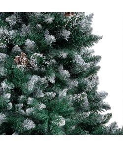 Set Albero Natale Artificiale con LED Palline e Pigne 210 cm