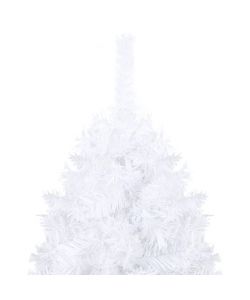 Set Albero Natale Artificiale LED e Palline Bianco 180cm PVC