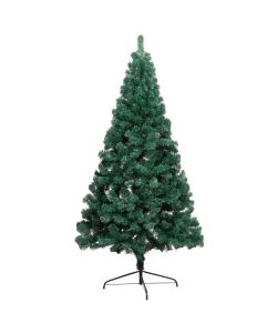 Set Albero Natale Artificiale a Met LED e Palline Verde 180cm