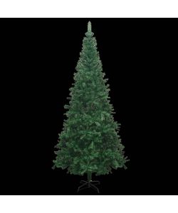 Set Albero Natale Artificiale con LED e Palline L 240 cm Verde