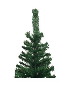 Set Albero Natale Artificiale con LED e Palline L 240 cm Verde