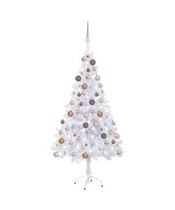 Set Albero Natale Artificiale con LED e Palline 120 cm 230 Rami