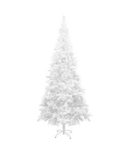 Set Albero Natale Artificiale con LED e Palline L 240 cm Bianco