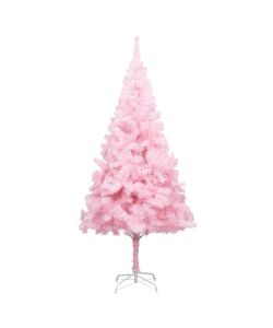 Set Albero Natale Artificiale con LED e Palline Rosa 210 cm PVC