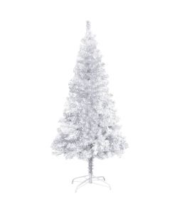 Set Albero Natale Artificiale LED e Palline Argento 120cm PET