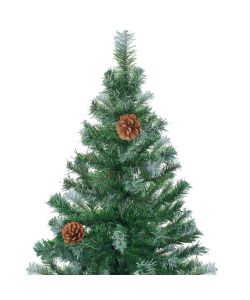 Set Albero Natale Artificiale con LED Palline e Pigne 180 cm