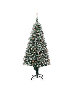 Set Albero Natale Artificiale con LED Palline e Pigne 240 cm