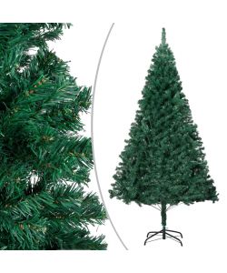 Set Albero Natale Artificiale con LED e Palline Verde 120cm PVC