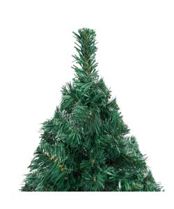 Set Albero Natale Artificiale con LED e Palline Verde 120cm PVC