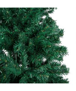Set Albero Natale Artificiale con LED e Palline Verde 180cm PVC