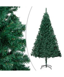 Set Albero Natale Artificiale con LED e Palline Verde 210cm PVC