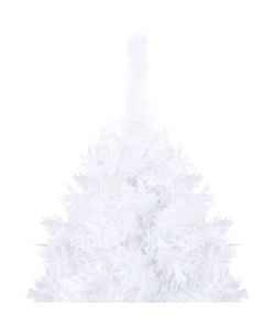 Set Albero Natale Artificiale con LED Palline Bianco 120cm PVC