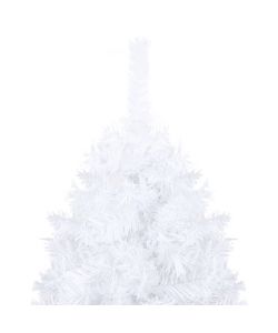 Set Albero Natale Artificiale LED e Palline Bianco 180cm PVC