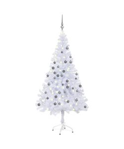Set Albero Natale Artificiale con LED e Palline 120 cm 230 Rami