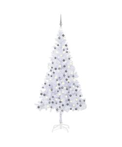 Set Albero Natale Artificiale con LED e Palline 210 cm 910 Rami
