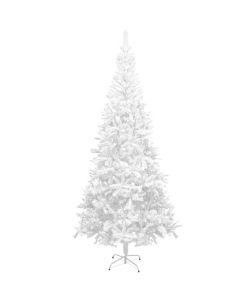 Set Albero Natale Artificiale con LED e Palline L 240 cm Bianco