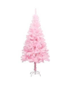 Set Albero Natale Artificiale con LED e Palline Rosa 120 cm PVC
