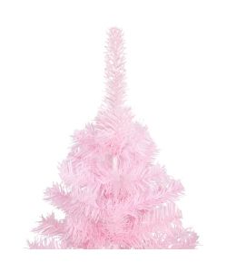 Set Albero Natale Artificiale con LED e Palline Rosa 120 cm PVC