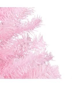 Set Albero Natale Artificiale con LED e Palline Rosa 240 cm PVC