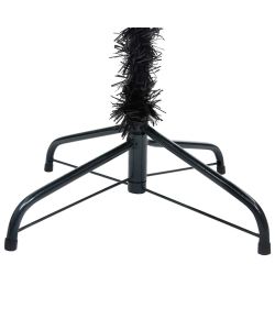 Set Albero Natale Artificiale con LED e Palline Nero 120 cm PVC