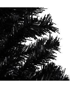 Set Albero Natale Artificiale con LED e Palline Nero 150 cm PVC
