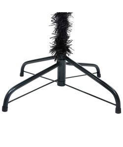 Set Albero Natale Artificiale con LED e Palline Nero 210 cm PVC