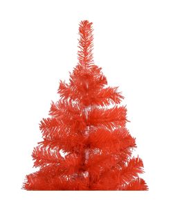 Set Albero Natale Artificiale con LED e Palline Rosso 240cm PVC
