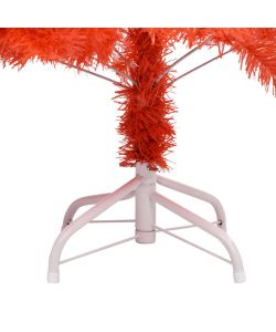 Set Albero Natale Artificiale con LED e Palline Rosso 240cm PVC